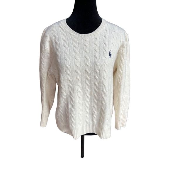 Ralph Lauren Cream Cable Knit Sweater - Picture 11 of 12